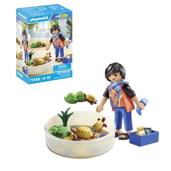 PLAYMOBIL 71748 Dreng med skildpaddefamilie i et terrarium, Mit Liv, 20 dele, Fra 4 år