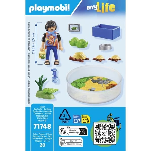 PLAYMOBIL 71748 Dreng med skildpaddefamilie i et terrarium, Mit Liv, 20 dele, Fra 4 år
