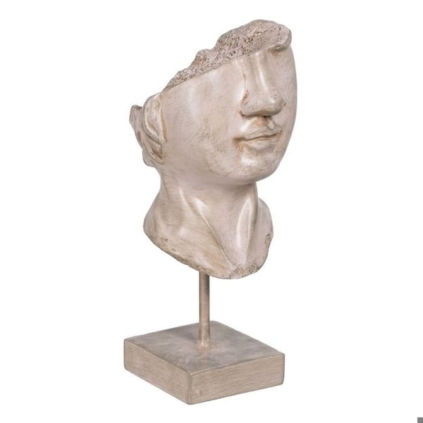 Dekorativ figur - BigBuy Home - Ansikte - Metall - Polyrä foto - Beige