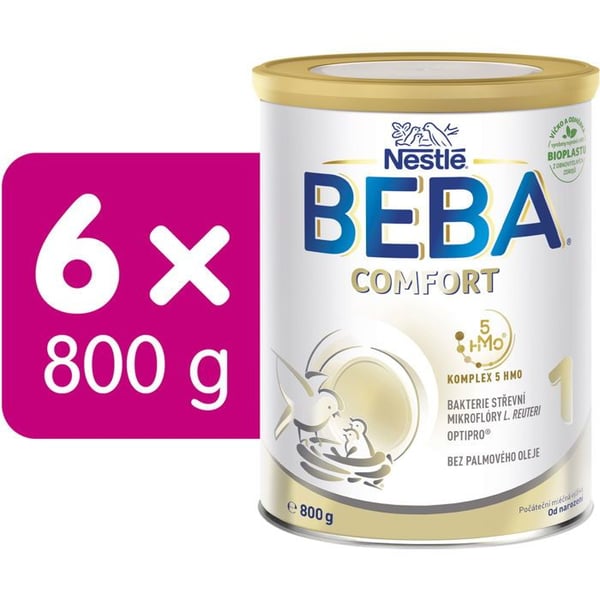 BEBA COMFORT 1, spädbarnsmjölk HMO, (6×800 g)
