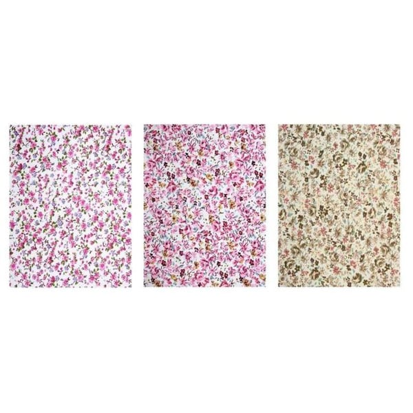 MégaCréa DIY - Klistertyg blommor D 15x20 cm 3 stycken