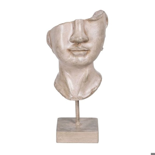 Dekorativ figur - BigBuy Home - Ansikte - Metall - Polyrä foto - Beige