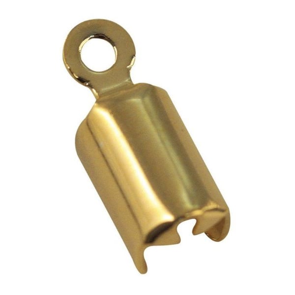Fäste för smyckessträngar, 4mm, 4 st, guld