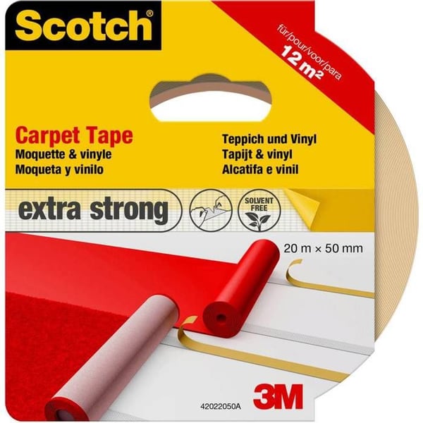 Dubbelhäftande tejp - 3M Scotch - Extra stark - 50 mm x 20 m - 1 rulle