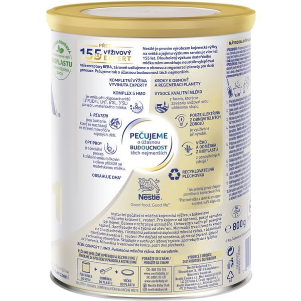 BEBA COMFORT 1, spädbarnsmjölk HMO, (6×800 g)