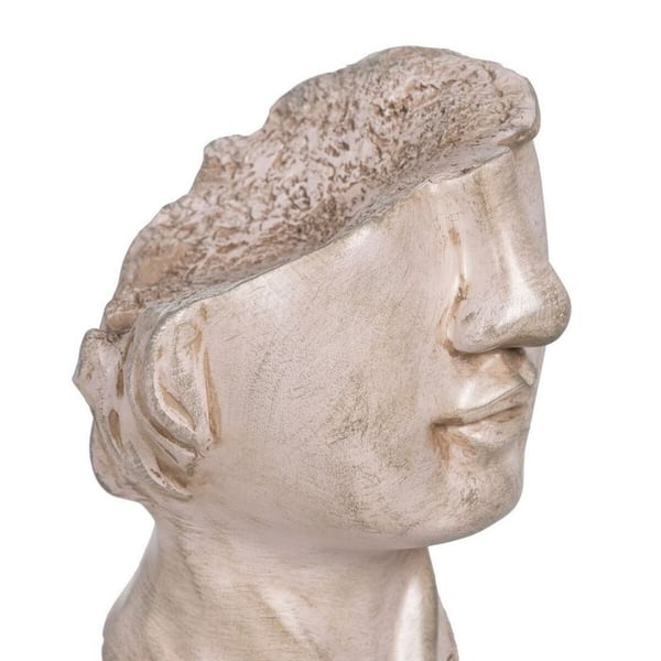 Dekorativ figur - BigBuy Home - Ansikte - Metall - Polyrä foto - Beige