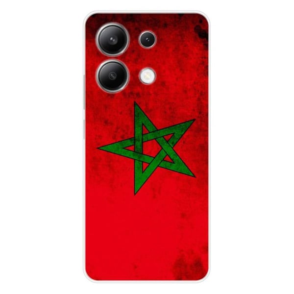 Tryckt silikonfodral som är kompatibelt med Xiaomi Redmi Note 13 4G Marockos flagga