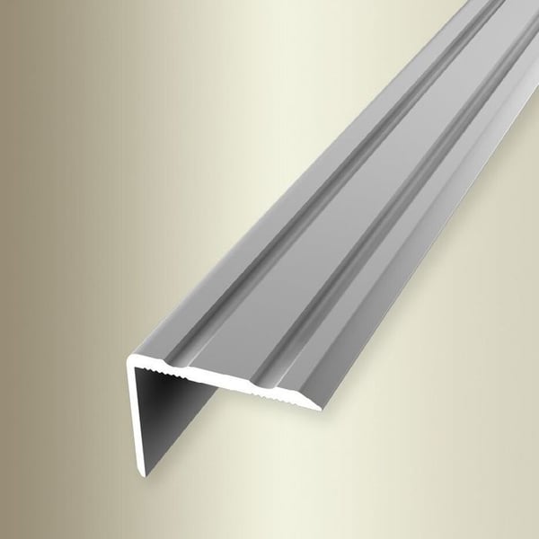 PROVISTON Hörnlist l 24,5 mm H 0 - 17 mm L 2700 mm Anodiserad aluminium Räfflad Lätt att böja Silver Självhäftande