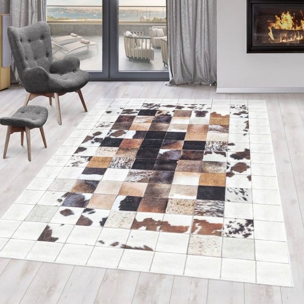 Ayyildiz Antiskidmatta 160 x 230 cm - Beige - Rektangulär - Mjuk Ullkänsla med Kort Lugg för Komfort