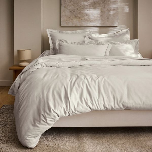 Kuddfodral "Prestige" 100% Satin av kammad bomull 120 trådar/cm² Ren bomull - Prestige Sand - Kuddfodral 50 x 70 cm volang