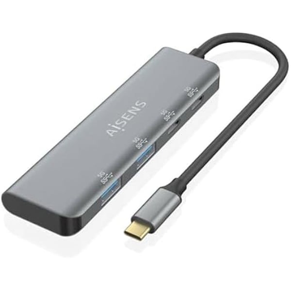 USB-hubb - AISENS - A109-0763 - Grå - 6x11,5x4 cm - Praktisk och bärbar