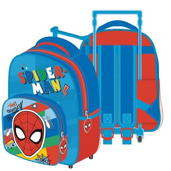 Rullande ryggsäck - Spiderman - 24x36x12cm - 100% polyester - För barn - Trolley ingår