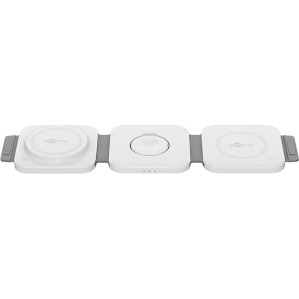 Trådlös laddare 3 i 1 - GOOBAY - Fällbar - Kompatibel med iPhone, AirPods, Apple Watch - Snabbladdning 15W