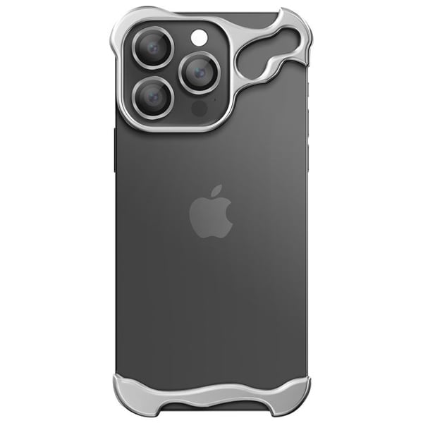 Skydd Design för iPhone 14 Pro Max Bumper Skal Metallförstärkt Silver