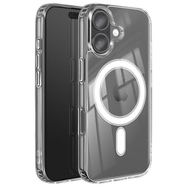 MagSafe-skal - SWISSTEN - iPhone 16 Plus - Transparent - Förstärkt skydd - MagSafe-kompatibilitet