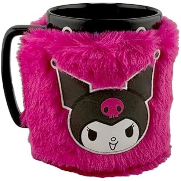 Pyramid International Tasse KUROMI FUZZY – Elegant Kuromi-design, passar för varma eller kalla drycker, lätt att hålla i.