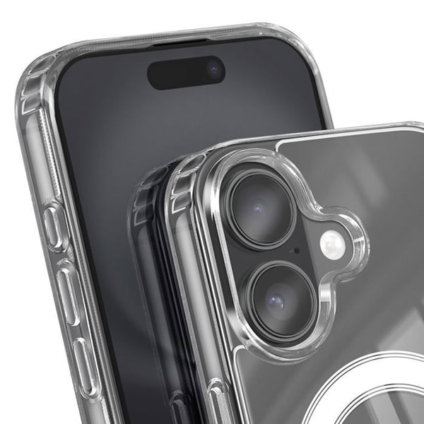 MagSafe-skal - SWISSTEN - iPhone 16 Plus - Transparent - Förstärkt skydd - MagSafe-kompatibilitet
