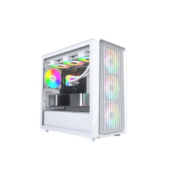 Micro ATX PC-chassi - Montech - X5M - ARGB-fläktar - Glaspanel - Vit