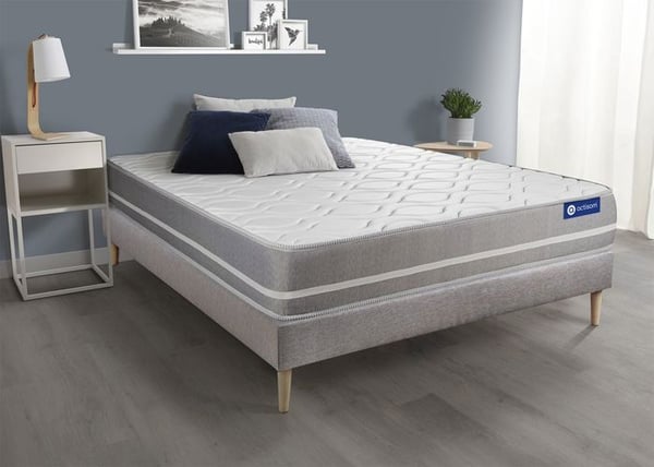 Madrass- och boxspringset 135x200 cm - Actiflex Touch - Grå boxspringkit