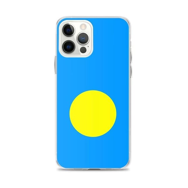 Telefonfodral – Palauernas flagga – Kompatibel med iPhone 12 Pro Max – Mjukt Fodral – Motståndskraftigt och Stötdämpande – Silikon – Pixelforma
