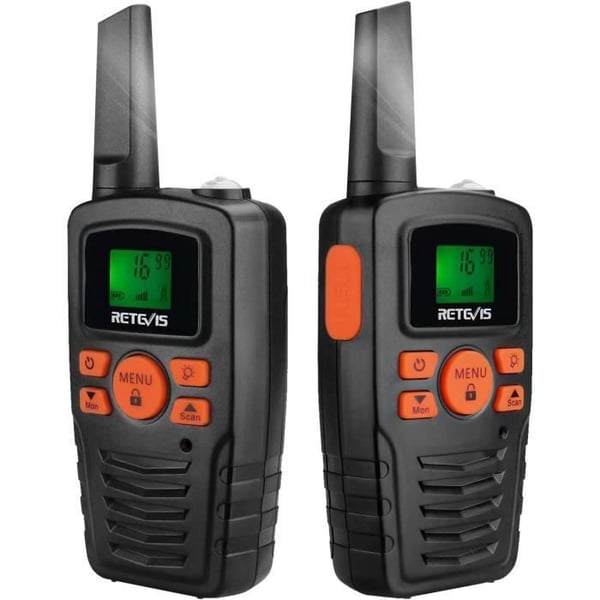 Retevis RA635 Walkie Talkie - PMR446 Licensfri - 16 kanaler - Professionell - VOX - LED-lampa - Långdistans - för vuxna skidor