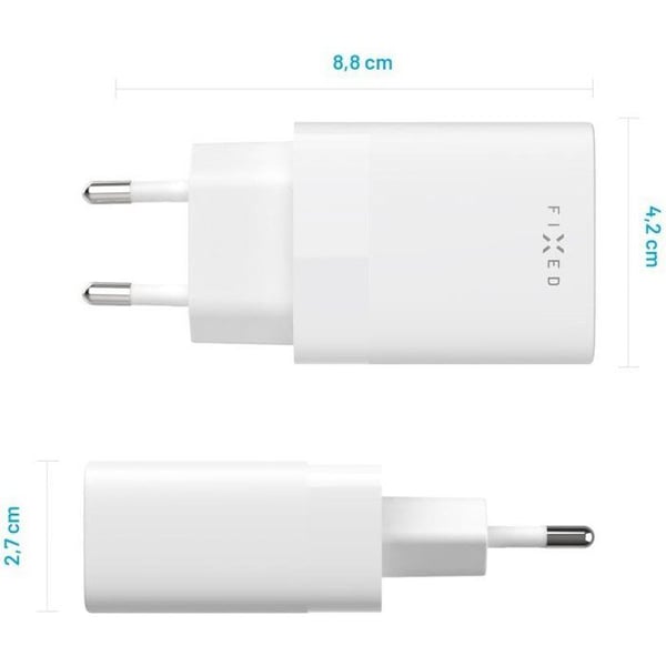 Strömadapter - FIXED - USB-C - 30W - Snabbladdning - Kompatibel med MagSafe