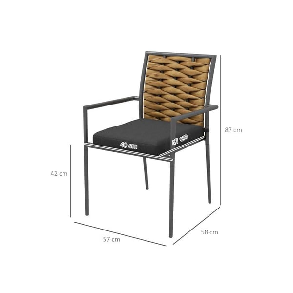 Havestol - Outsunny - Moderne design - Stabelbar - Komfortabel