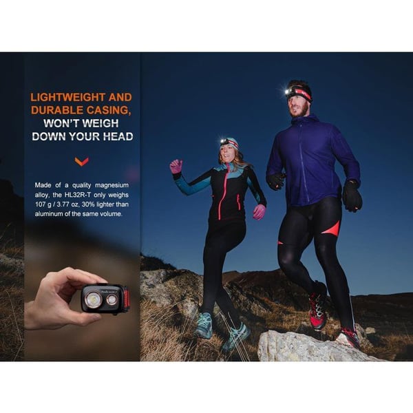 Hovedlygte - FENIX - HL32R-T - LED genopladelig - 800 lm - IP66 - 132 m rækkevidde