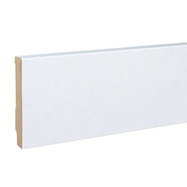PROVISTON MDF-sockel 13 x 80 x 2500 mm Vit att limma, klippa, skruva &amp; spikbelagd MDF-kärna 12,5 meter | 5 stycken