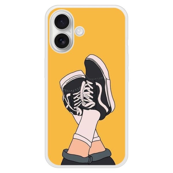 Stöttålig silikonskal med tryck kompatibel med Apple iPhone 16 Plus Sneakers