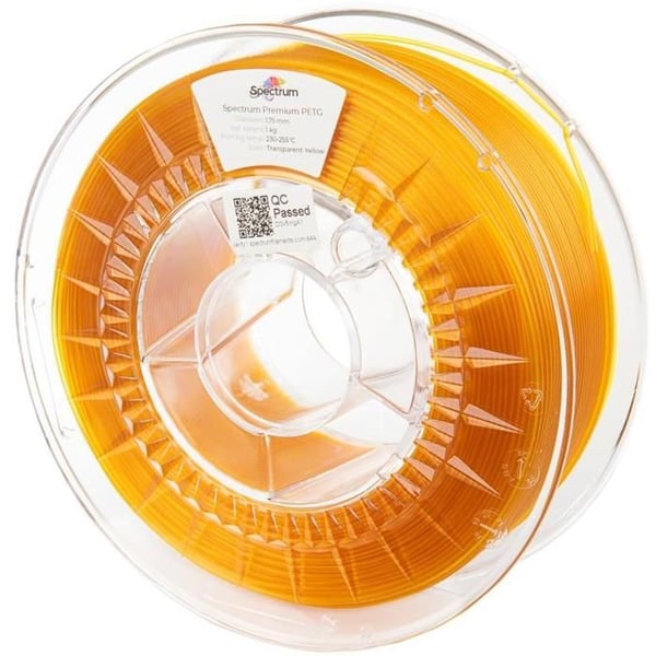 Filament - FILAMENT - Spectrum Premium - 1.75mm - Gennemsigtig Gul - 1kg