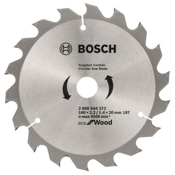 Savblad - BOSCH - Eco - 160×20 mm - 18 tænder - Carbide