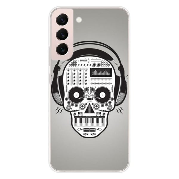 Siliconfodral - Kompatibel med Samsung Galaxy S22 Plus - design med dödskalle och musik