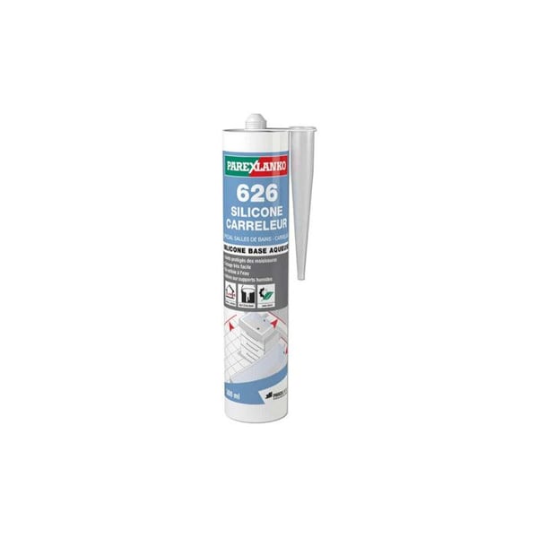 Mastic silikon PAREXLANKO 626 Silicone Carreleur - Beige - 300 mL - L626BEIGE300