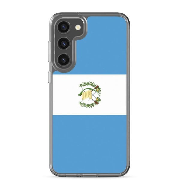 Mobilskal – Guatemalas flagga – Kompatibel med Samsung Galaxy S22 Ultra – Mjukt fodral – Slitstarkt och stötabsorberande – Pixelforma