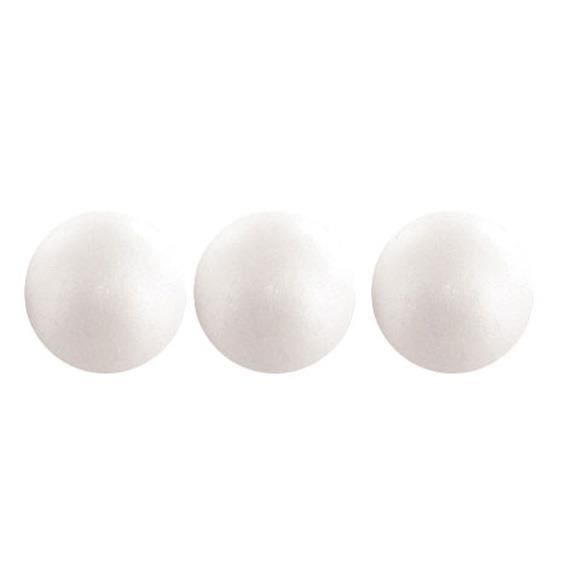 Dekorativa bollar - 0 - Set om 3 - Polystyren - Vit - Rund