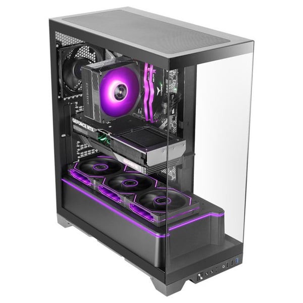 Gaming Chassi ATX - MARS GAMING - MC-PRISMA - Triple Härdat Glas - ARGB - Dubbel Kammare - Svart