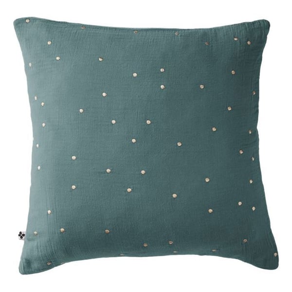Taie d'oreiller Pollengyllene Dekor "Gaïa Chic" 60 x 60 cm & 50 x 70 cm "Kagelbomull" - Gaïa Chic Andblå - 60 x 60 cm