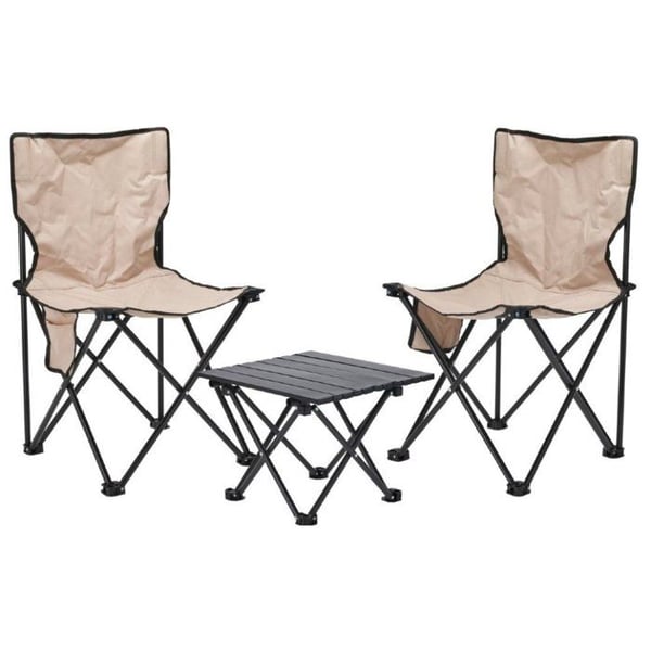 PROGARDEN Campingmöbler hopfällbart bord + 2 stolar KO-X51000030