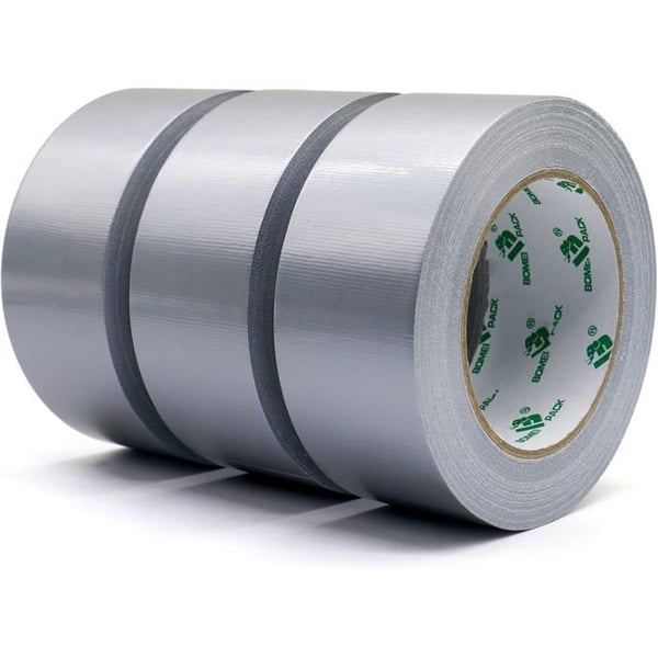BOMEI PACK Unil - Grå Tygtejp, Heavy Duty Duct Tape 3 rullar 50 mm x 50 m för reparation, fäste