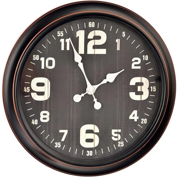 Väggklocka - ORION - Rund modell - Diameter 40,5 cm - Svart färg - Nutida stil