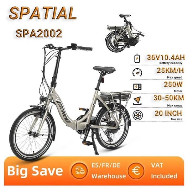 Aikuisille tarkoitettu avaruus älykäs sähköpyörä, moottori 250 W, akku 36 V 10,4 Ah, renkaat 20 tuumaa