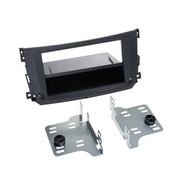 2-DIN fasadadapter med förvaringsfack för Smart ForTwo 2010 > svart