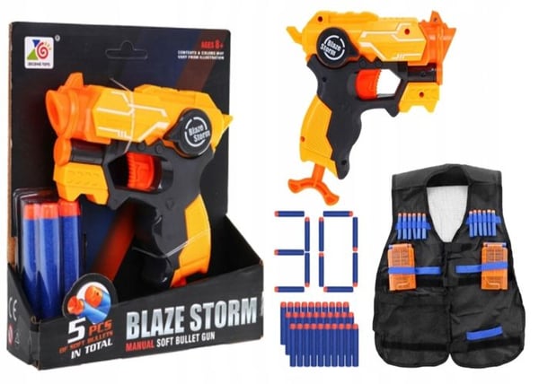 Pistolen som skjuter dart - Blaze Storm - ZMI ZC7115 - 35 skumdart - Taktisk väst för barn