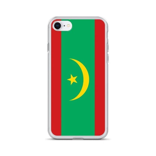 Mobilskal – Mauritaniska flaggan – Kompatibel med iPhone 8 Plus – Mjuk fodral – Slitstark och stöttålig - Silikon - Pixelforma