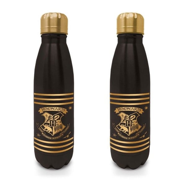 Metallflaska - PYRAMID - Harry Potter - Hogwarts - Svart & Guld - 540 ml- USED