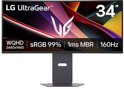 Spel-PC-skärm med kurva - LG - 34’’ - QHD - 160Hz - VA-panel - 5ms - Höjdjusterbar - 34G600A-B