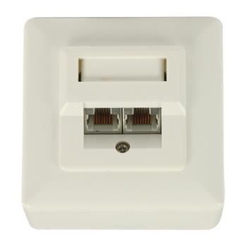 Väggplatta RJ45 - VALUELINE - 2 kontakter - Vit - Inomhus - Ytmontering/inbyggnad