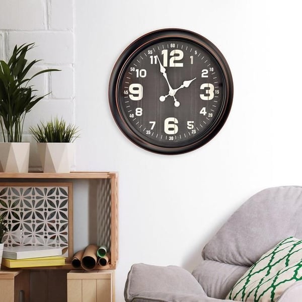 Väggklocka - ORION - Rund modell - Diameter 40,5 cm - Svart färg - Nutida stil