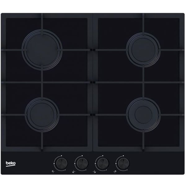 Gaskokplatta - BEKO - HILG642C5SB - Svart - Rostfritt stål - Gaskranar